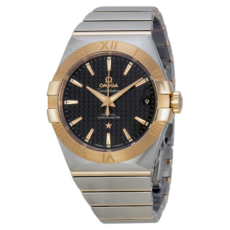 Omega Constellation Automatic Black Dial Stainless Steel and 18kt Rose Gold Men's Watch 12320382101001#123.20.38.21.01.001 - Watches of America