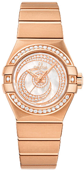 Omega Constellation Automatic Chronometer Diamond White Dial Ladies Watch #123.55.27.20.55.005 - Watches of America