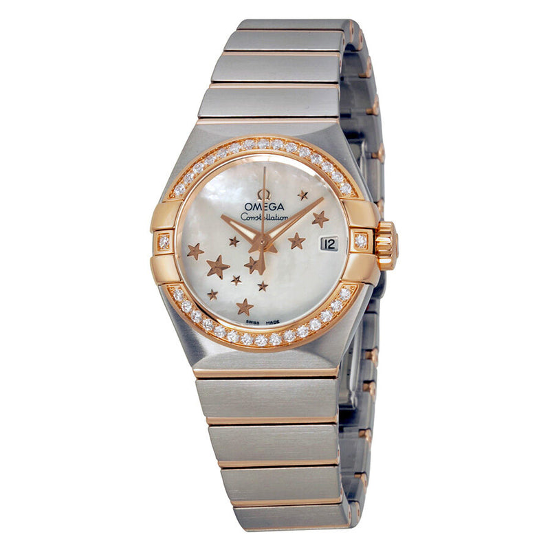 Omega Constellation Automatic Mother of Pearl Dial Steel and Rose Gold Diamond Ladies Watch 12325272005002#123.25.27.20.05.002 - Watches of America