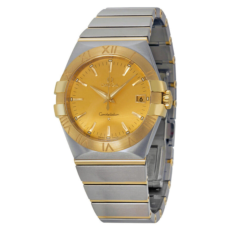Omega Constellation Champagne Dial Stainless Steel and Yellow Gold Ladies Watch #123.20.35.60.08.001 - Watches of America