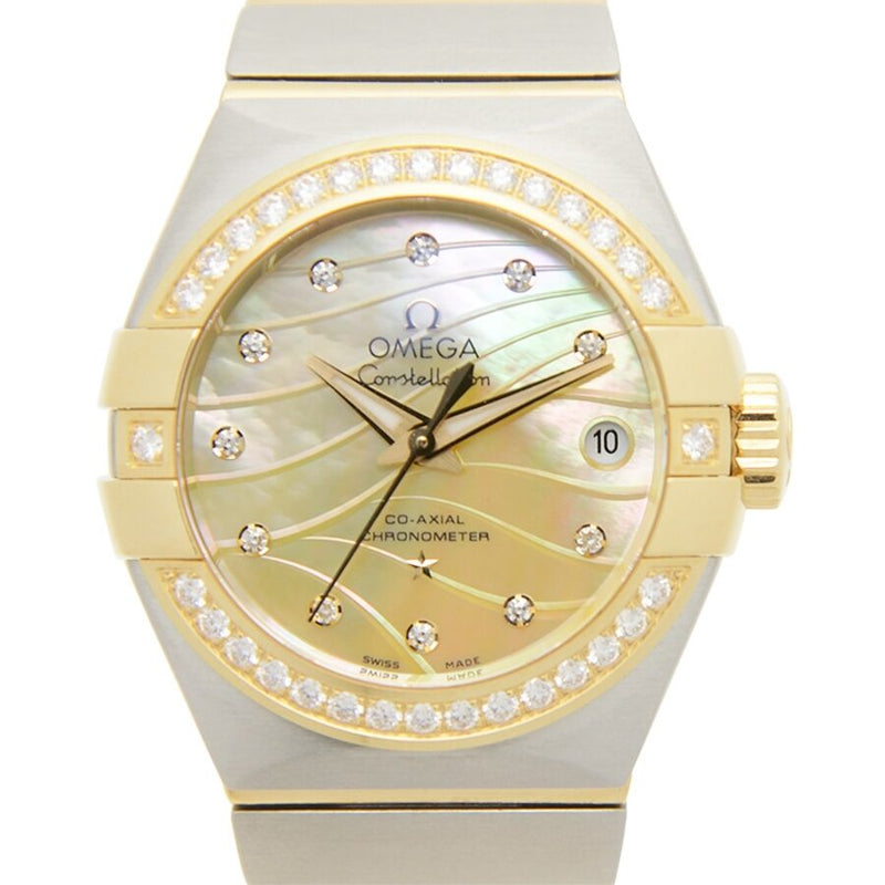 Omega Constellation Champagne Mother of Pearl Dial Automatic Diamond Ladies Watch #123.25.27.20.57.002 - Watches of America #2