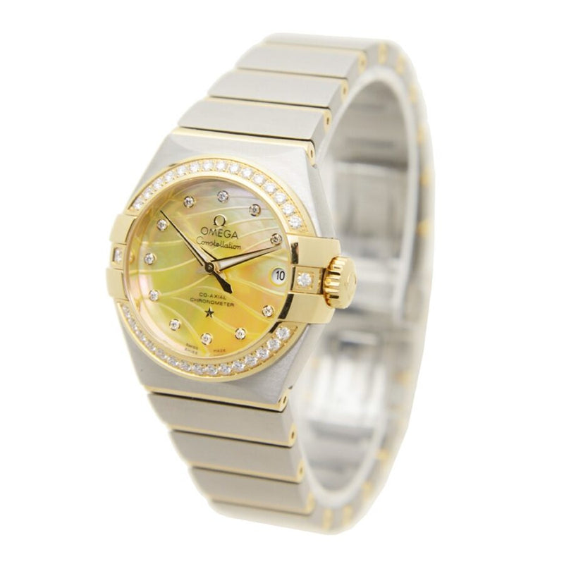 Omega Constellation Champagne Mother of Pearl Dial Automatic Diamond Ladies Watch #123.25.27.20.57.002 - Watches of America #4