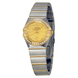 Omega Constellation Champagne Mother of Pearl Dial Steel and Yellow Gold Diamond Ladies Watch #12325246057001 - Watches of America
