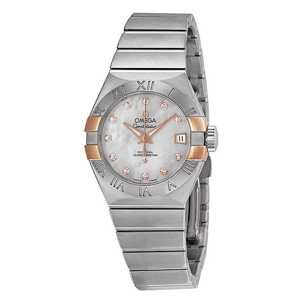 Omega Constellation Co-Axial Mother of Pearl Dial Stainless Steel Ladies Watch OM12320272055004#123.20.27.20.55.004 - Watches of America