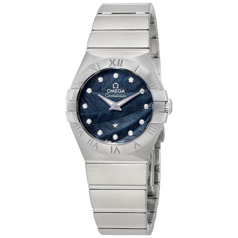 Omega Constellation Blue Dial Stainless Steel Ladies Watch #123.10.27.60.53.001 - Watches of America