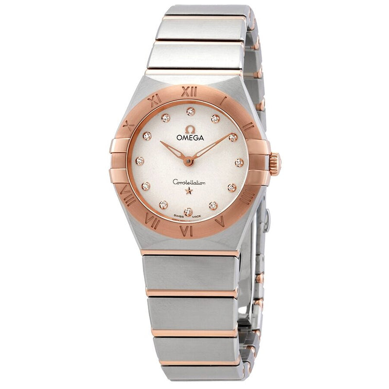 Omega Constellation Manhattan Diamond Dial Ladies Steel and 18k Sedna Gold Watch #131.20.28.60.52.001 - Watches of America