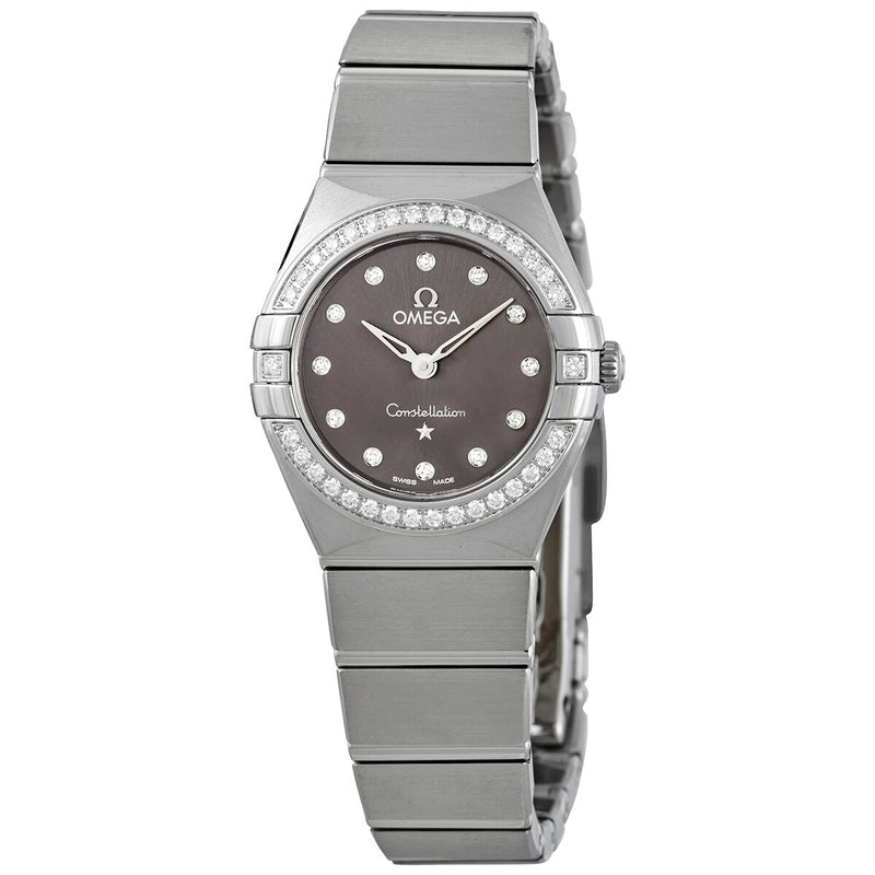 Omega Constellation Manhattan Quartz Diamond Grey Dial Ladies Watch #131.15.25.60.56.001 - Watches of America