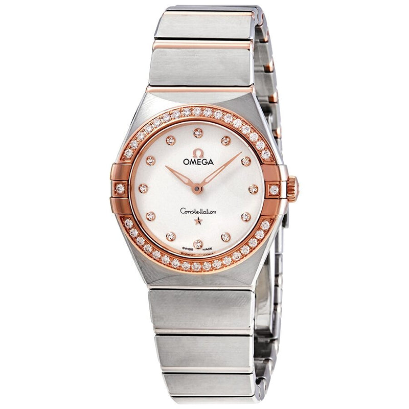 Omega Constellation Manhattan Quartz Diamond Silver Dial Ladies Watch #131.25.28.60.52.001 - Watches of America