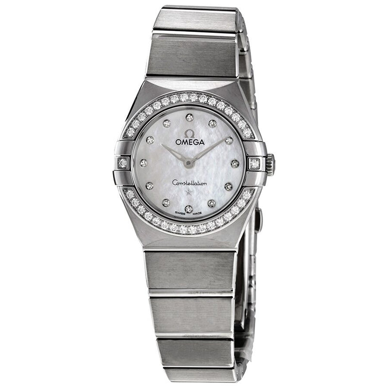 Omega Constellation Manhattan Diamond White Mother of Pearl Dial Ladies Watch #131.15.25.60.55.001 - Watches of America