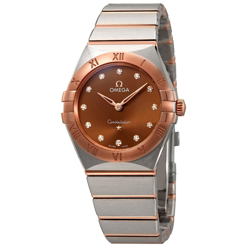 Omega Constellation Manhattan Sun-brushed Brown Diamond Dial Ladies Watch #131.20.28.60.63.001 - Watches of America