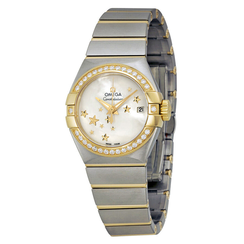 Omega Constellation Mother of Pearl Stainless Steel and Yellow Gold Ladies Watch 12325272005001#123.25.27.20.05.001 - Watches of America
