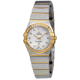 Omega Constellation Mother of Pearl Diamond Dial Ladies Watch #123.25.24.60.55.008 - Watches of America