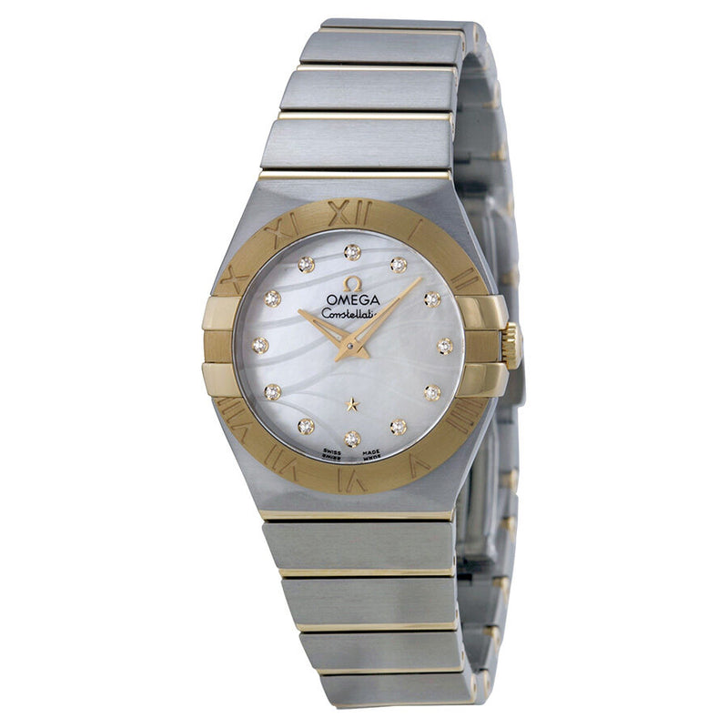 Omega Constellation Mother of Pearl Steel and 18kt Yellow Gold Ladies Watch 12320276055005#123.20.27.60.55.005 - Watches of America