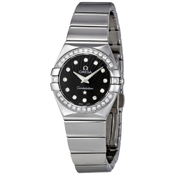 Omega Constellation Polished Quartz Black Dial Ladies  Watch #12315246051002 - Watches of America