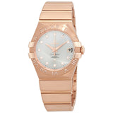 Omega Constellation 18kt Rose Gold Automatic Ladies Watch #123.55.35.20.52.003 - Watches of America