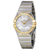 Omega Constellation Silver Diamond Brushed Solid 18kt Gold with Steel Ladies Watch #123.25.27.60.52.002 - Watches of America
