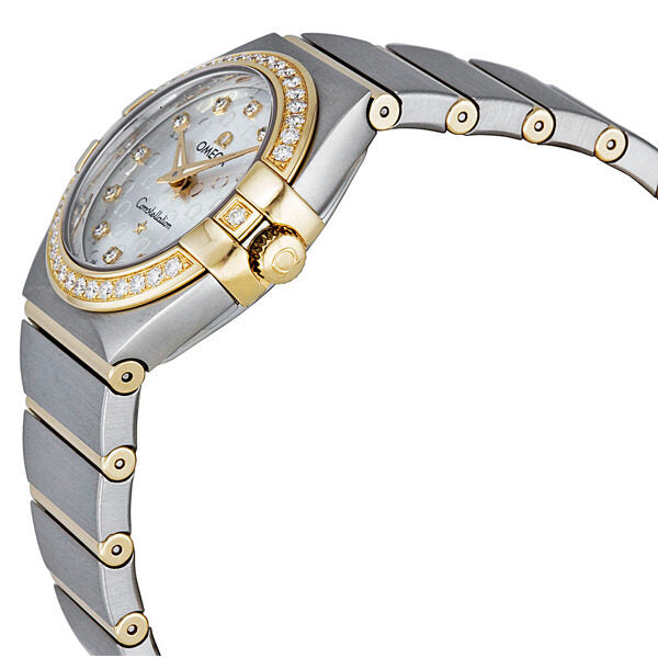 Omega Constellation Silver Diamond Brushed Solid 18kt Gold with Steel Ladies Watch #123.25.27.60.52.002 - Watches of America #2