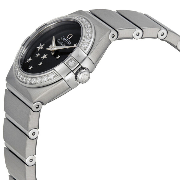 Omega Constellation Star Black Dial Stainless Steel Ladies Watch 12315246001001#123.15.24.60.01.001 - Watches of America #2