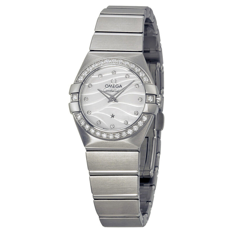 Omega Constellation White Mother of Pearl Dial Stainless Steel Ladies Watch #123.15.24.60.55.006 - Watches of America
