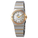 Omega Constellation White Mother of Pearl Dial Stainless Steel Ladies Watch #12325276055007 - Watches of America