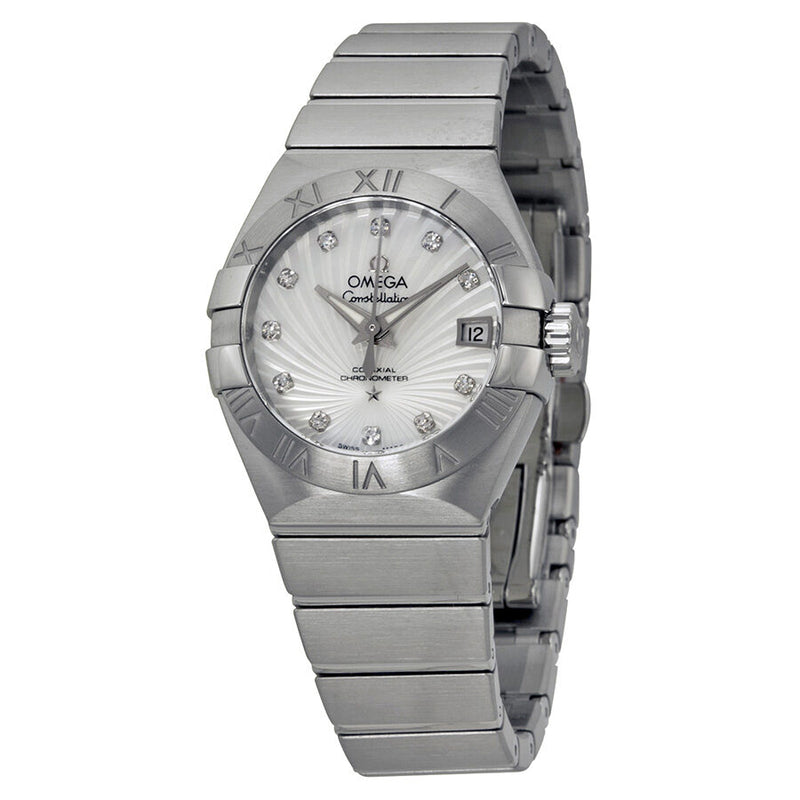 Omega Constellation White Mother of Pearl Steel Ladies Watch #123.10.27.20.55.001 - Watches of America