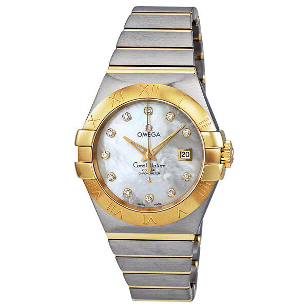 Omega Constellation White Mother of Pearl Steel Ladies Watch #123.20.31.20.55.002 - Watches of America