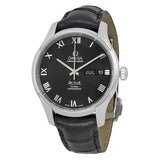 Omega De Ville Automatic Black Dial Black Leather Men's Watch 43113412201001#431.13.41.22.01.001 - Watches of America