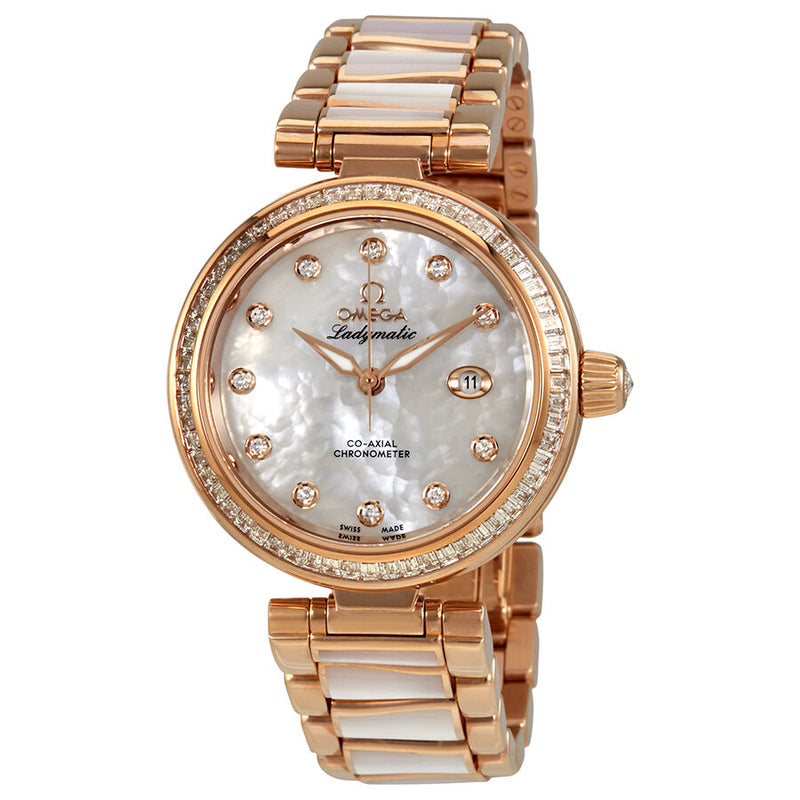 Omega De Ville Ladymatic 18kt Rose Gold Diamond Watch #425.65.34.20.55.007 - Watches of America