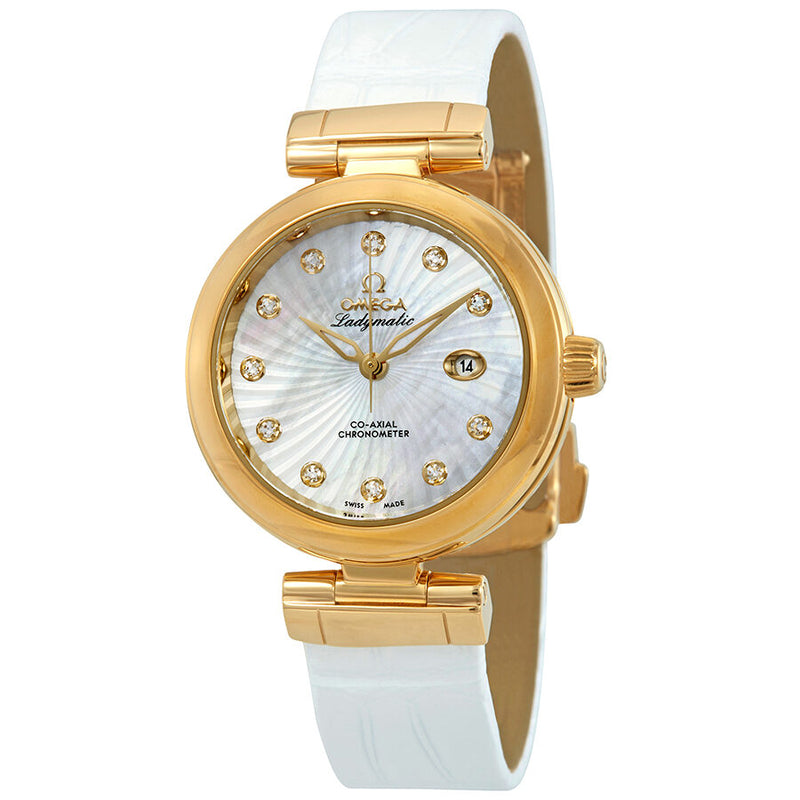 Omega De Ville Ladymatic Diamond Yellow Gold Ladies Watch 42563342055002#425.63.34.20.55.002 - Watches of America
