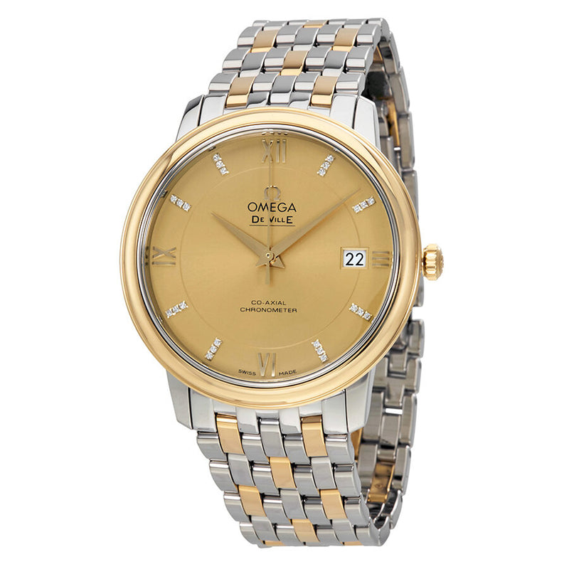 Omega De Ville Prestige Champagne Dial Stainless Steel and 18kt Gold Men's Watch #424.20.37.20.58.001 - Watches of America