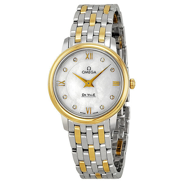Omega De Ville Prestige Diamond Mother of Pearl Dial Ladies Watch #424.20.27.60.55.001 - Watches of America