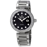 Omega DeVille Black Wave-Patterned Diamond Dial Automatic Ladies Watch #425.35.34.20.51.001 - Watches of America