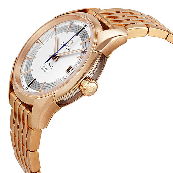 Omega DeVille Hour Vision Silver Dial 18kt Rose Gold Men's Watch #431.60.41.21.02.001 - Watches of America #2