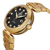 Omega DeVille Ladymatic Black Diamond Dial 18kt Yellow Gold Ladies Watch #425.60.34.20.51.002 - Watches of America #2