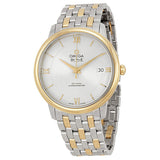 Omega DeVille Prestige Stainless Steel and 18kt Yellow Gold Silver Dial Unisex Watch 42420372002001#424.20.37.20.02.001 - Watches of America