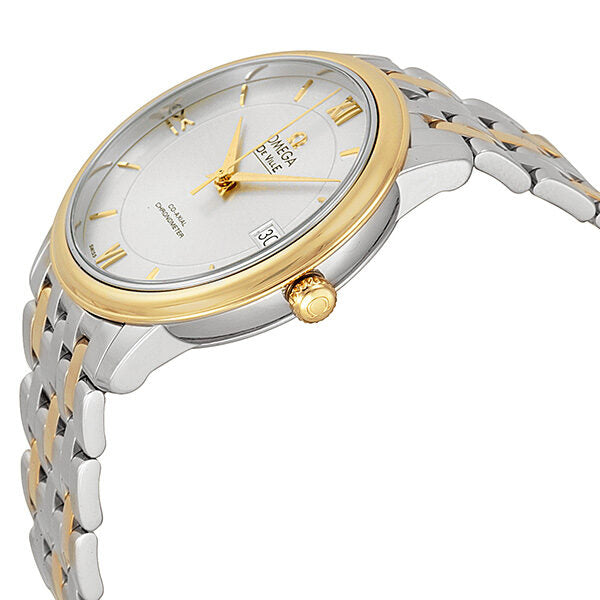 Omega DeVille Prestige Stainless Steel and 18kt Yellow Gold Silver Dial Unisex Watch 42420372002001#424.20.37.20.02.001 - Watches of America #2