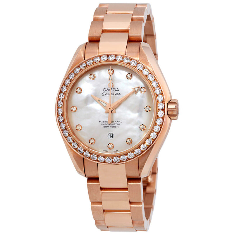 Omega Seamaster 18kt Rose Gold Diamond Ladies Watch #231.55.34.20.55.003 - Watches of America