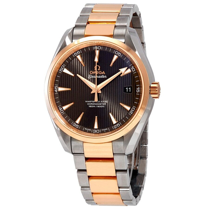 Omega Seamaster Aqua Terra Auto Grey Dial 18k Rose Gold And Stainless Steel Men's Watch #231.20.42.21.06.003 - Watches of America