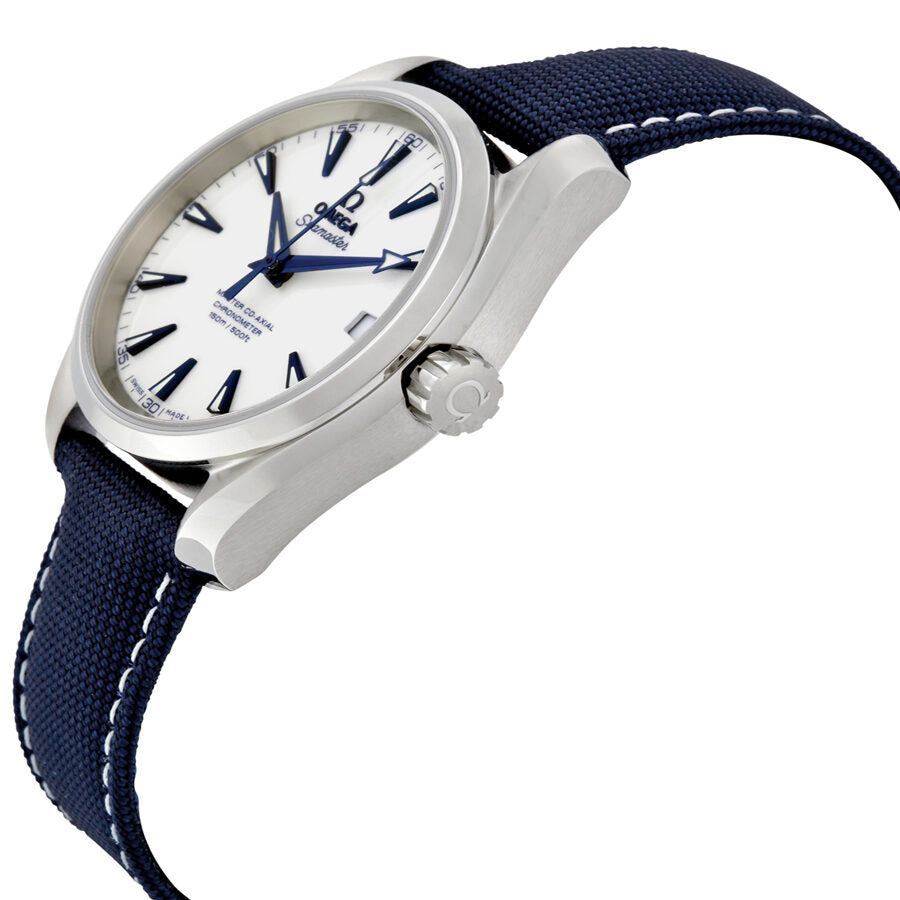 Omega Seamaster Aqua Terra Automatic White Dial Blue Nylon Men's Watch  23192392104001 231.92.39.21.04.001 – Watches of America
