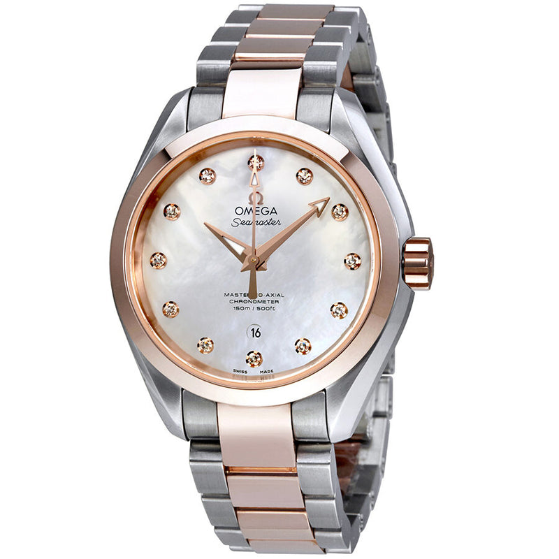 Omega Seamaster Aqua Terra Mother of Pearl Dial Automatic Ladies Watch #231.20.34.20.55.001 - Watches of America