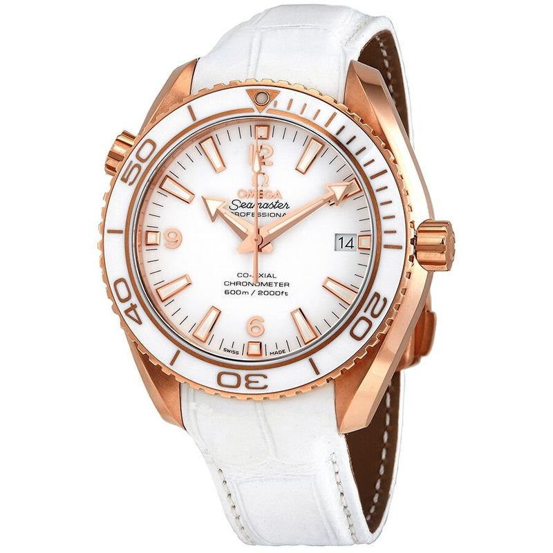 Omega Seamaster Planet Ocean 18kt Rose Gold White Dial Automatic