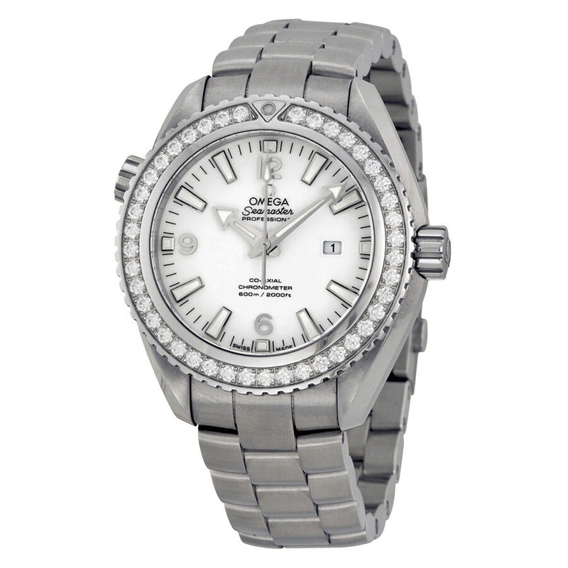 Omega Seamaster Planet Ocean Automatic Diamond White Dial Stainless Steel Ladies 37.5mm Watch 23215382004001#232.15.38.20.04.001 - Watches of America