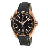 Omega Seamaster Planet Ocean Black Dial Black Leather Mid Size Watch #23263382001001 - Watches of America