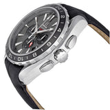 Omega Seamaster Teak Grey Dial GMT Chronograph Black Leather Men's Watch #231.13.44.52.06.001 - Watches of America #2
