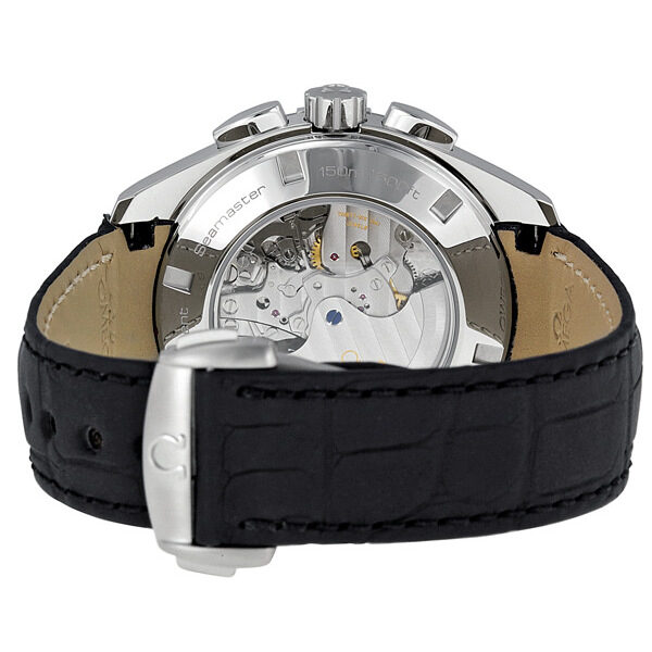 Omega Seamaster Teak Grey Dial GMT Chronograph Black Leather Men's Watch #231.13.44.52.06.001 - Watches of America #3