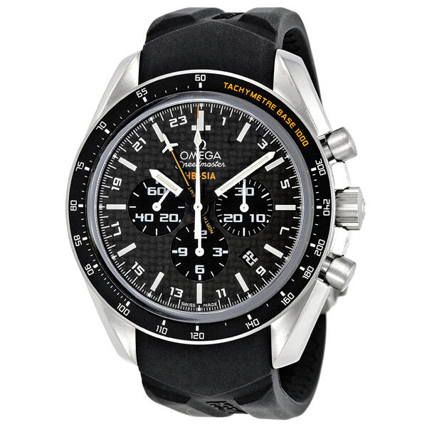 Omega Speedmaster Black Carbon Fibre Dial Chronograph GMT Rubber Men's Watch #321.92.44.52.01.001 - Watches of America