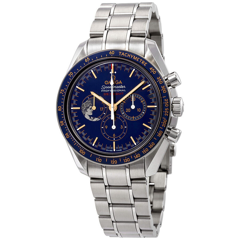 Omega Speedmaster Moonwatch Apollo XVII Chronograph Blue Dial Men's Watch #311.30.42.30.03.001 - Watches of America