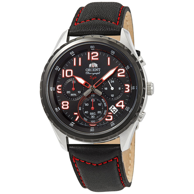 Orient Sporty Chronograph Black Dial Men's Watch #FKV01003B - Watches of America