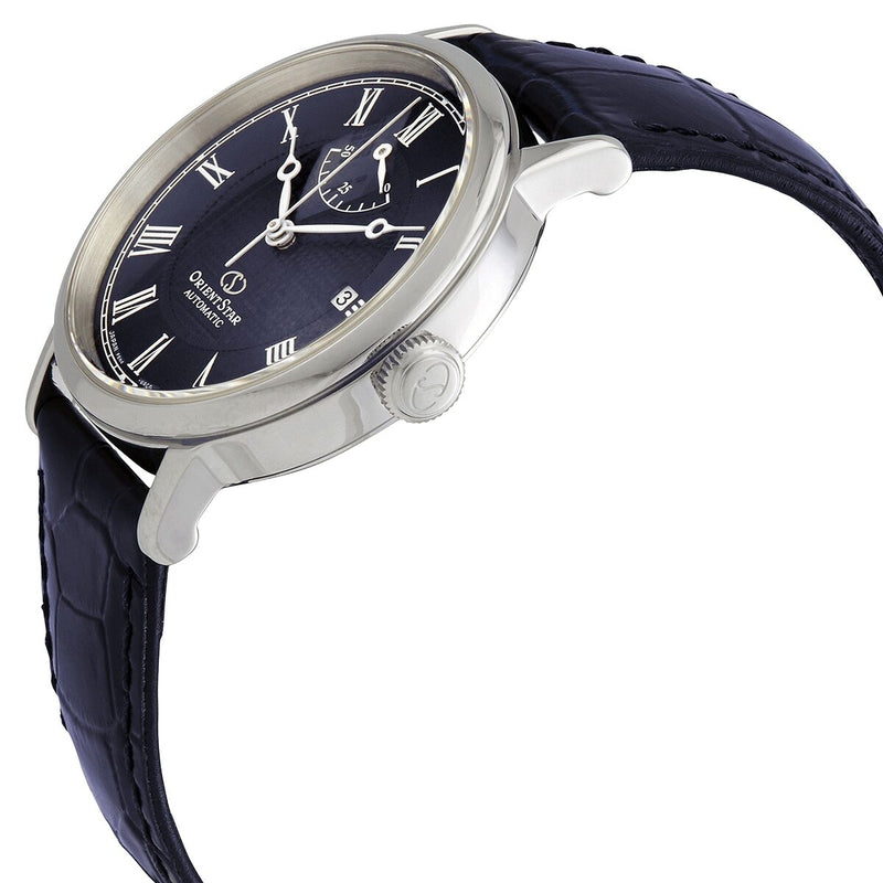 Orient Star Automatic Blue Dial Black Leather Men's Watch #RE-AU0003L00B - Watches of America #2