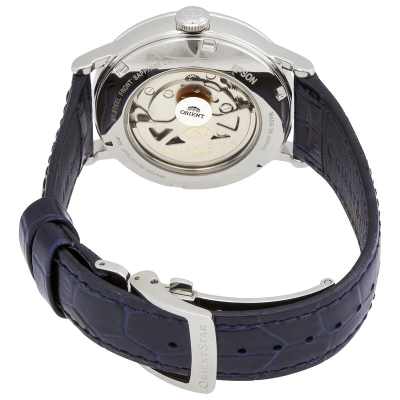 Orient Star Automatic Blue Dial Black Leather Men's Watch #RE-AU0003L00B - Watches of America #3